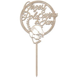 Topper na tort z okazji Chrztu Świętego - z imieniem. 2