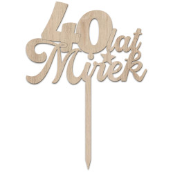 Topper na tort na urodziny - z imieniem solenizanta.