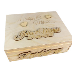 Pudełko pamiątkowe ślubne dla pary młodej- piękne...