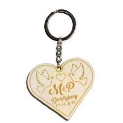 Brelok serce - podziękowania dla gości weselnych.