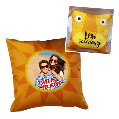 Poduszka Lew Salonowy z Twoim zdjęciem.