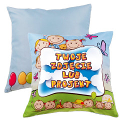 Poduszka z motywem dziecięcym z Twoim zdjęciem i dedykacją.