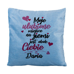 Brokatowa poduszka "Moje ulubione miejsce"- idealny...