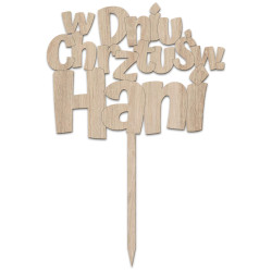 Topper na tort na Chrzest "W dniu Chrztu Św." - z imieniem.