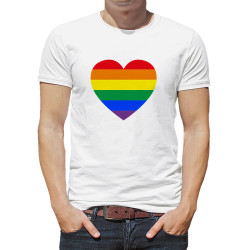 Koszulka unisex z tęczowym sercem.