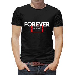 Koszulka unisex z napisem "Forever online".