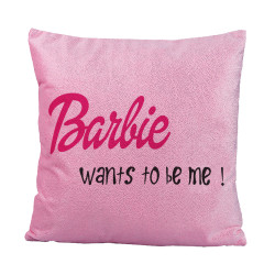 Brokatowa poduszka BARBIE wants to be me.