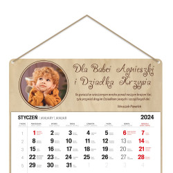Kalendarz drewniany ze zdjęciem na dzień babci lub... 2