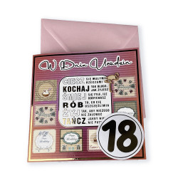 Ręcznie robiona kartka z życzeniami na 18 urodziny dla... 2