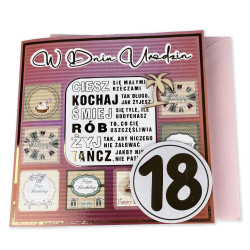 Ręcznie robiona kartka z życzeniami na 18 urodziny dla...