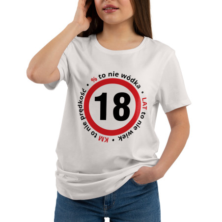 Koszulka damska taliowana z 18 okazji urodzin.