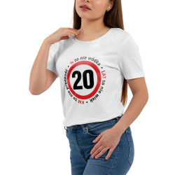 Koszulka damska taliowana z 20 okazji urodzin.