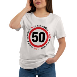 Koszulka damska taliowana z 50 okazji urodzin. 2