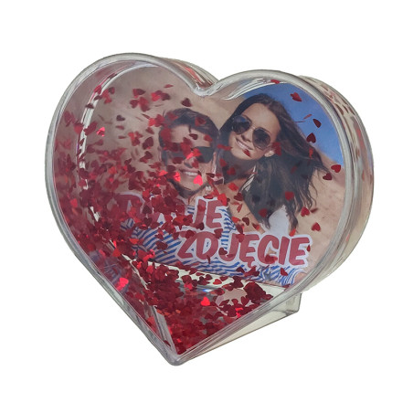 Ramka wodna z Twoim zdjęciem w kształcie serca - latające serduszka- idealny prezent na Walentynki.