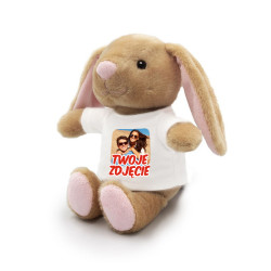Królik brązowy ze zdjęciem Klienta- 18cm. 2