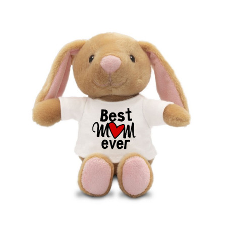 Królik brązowy dla mamy- Best mum ever- 18cm.