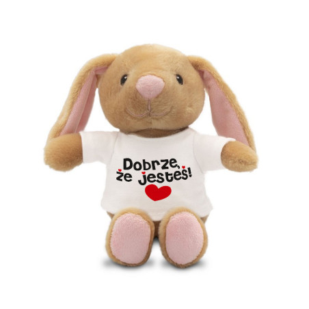 Królik brązowy dla bliskiej Ci osoby- Dobrze, że jesteś- 18cm.