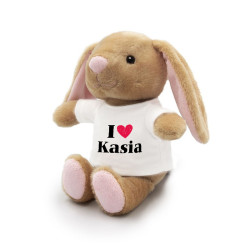 Królik brązowy dla bliskiej Ci osoby- I love + imię- 18cm. 2