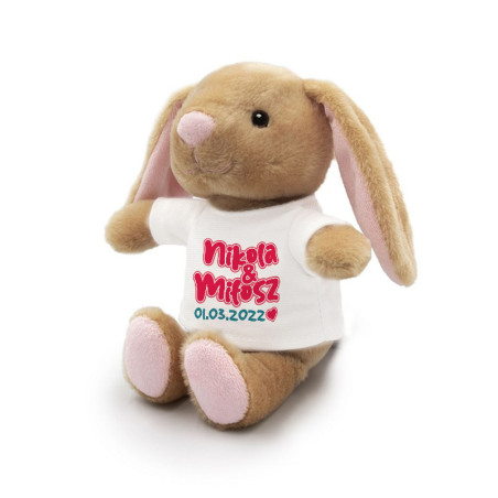 Królik brązowy dla Młodej Pary- podaj imiona oraz datę- 18cm.