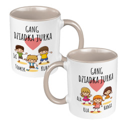Kubek 330 ml kolorowy dla Dziadka "Gang Dziadka" z imionami.