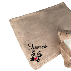 Miś trzymający koc między łapkami z imieniem dziecka- z... 2