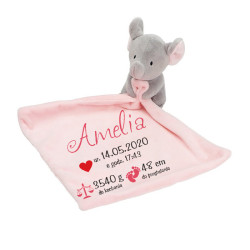 Słonik trzymający kocyk w łapkach dla dziecka- z okazji...