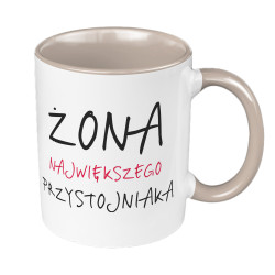 Kubek 330 ml kolorowy "Żona największego przystojniaka".