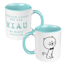 Kubek 330 ml kolorowy "Rzuciłam faceta, bo mój kot miał...