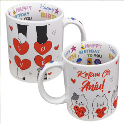 Kubek 330 ml z wnętrzem "Happy Birthday" z grafiką "Kotam...