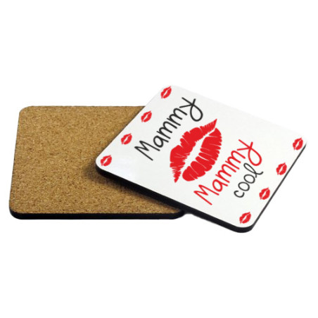 Zestaw - kubek latte z podkładką na kubek - "Mammy cool" - świetny prezent na dzień matki.