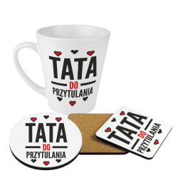 Zestaw - kubek latte z podkładką na kubek - "Tata do...