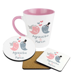 Zestaw - kubek latte z podkładką na kubek - dla młodej...