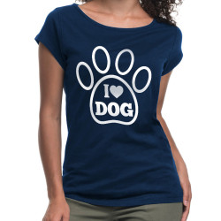 "I love dog" - koszulka (nietoperz) damska.