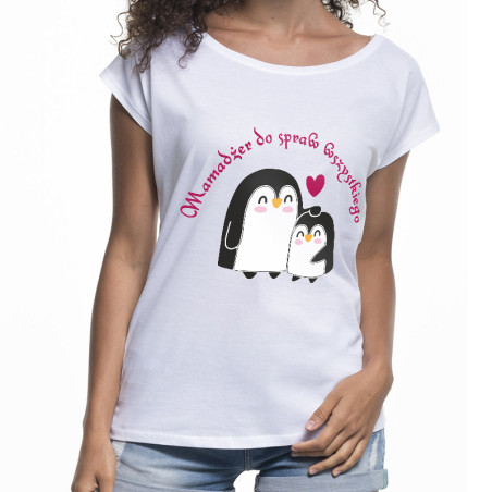 "Mamadżer do spraw wszystkiego" - koszulka (nietoperz) damska dla mamy.