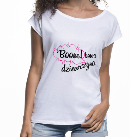 " Bombowa dziewczyna " - koszulka damska, super modny fason, nietoperz.