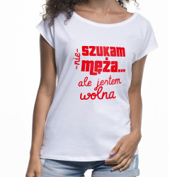 Śmieszna koszulka (nietoperz) damska - Nie szukam męża,...