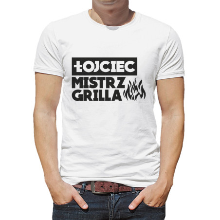 Koszulka unisex z napisem "Łojciec mistrz grilla" .