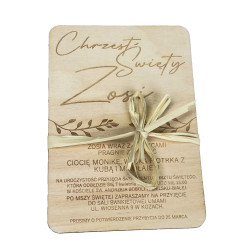 Zaproszenie ze sklejki- chrzest, komunia (stópki)-... 2