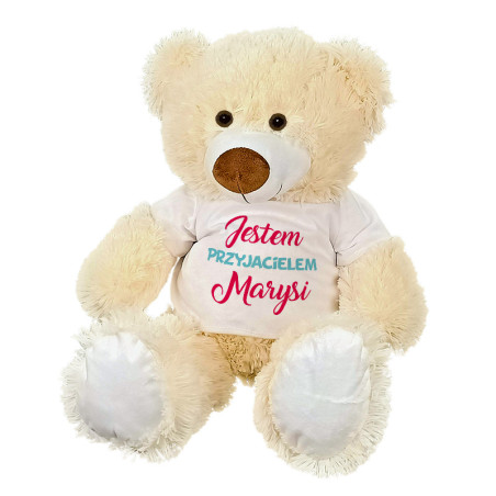 Maskotka miś duży dla dziecka "Jestem przyjacielem Marysi" - ok. 55-60cm.