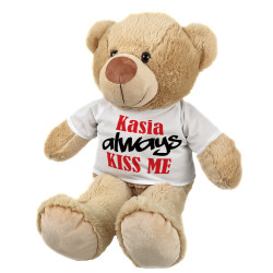 Maskotka miś duży z grafiką "Always kiss me" - ok. 55-60cm.