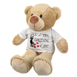 Maskotka miś duży z grafiką "Chcę z Tobą spędzić 9 żyć" -... 2