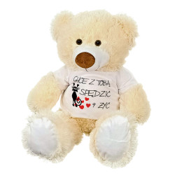 Maskotka miś duży z grafiką "Chcę z Tobą spędzić 9 żyć" -...