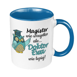 Kubek 330ml kolorowy - gratulacje z okazji obrony doktoratu. 2