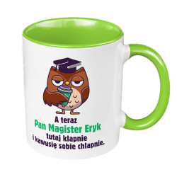 Kubek 330ml kolorowy - gratulacje z okazji obrony...