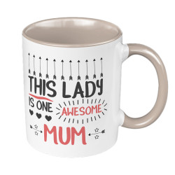 "This lady is one awesome mum" - kubek 330 ml kolorowy...