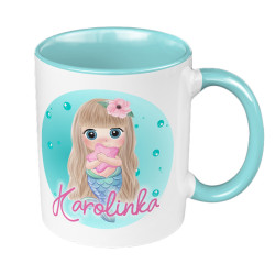 Kubek 330 ml kolorowy z nadrukiem  "Syrenka" oraz...
