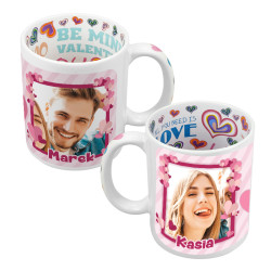 Kubek 330 ml z wnętrzem w serca z grafiką dla zakochanych... 2
