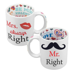 Zestaw kubków "Mr. Right and Mrs. always right". 2