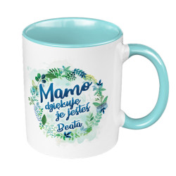 Kubek 330 ml kolorowy z napisem "Dziękuję, że jesteś".