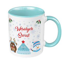 Kubek 330 ml kolorowy "Wesołych Świąt".